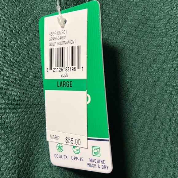 Brand New Izod Green Golf Long Sleeve Polo Stretch Seam Technology Swing Flex! - Picture 8 of 8